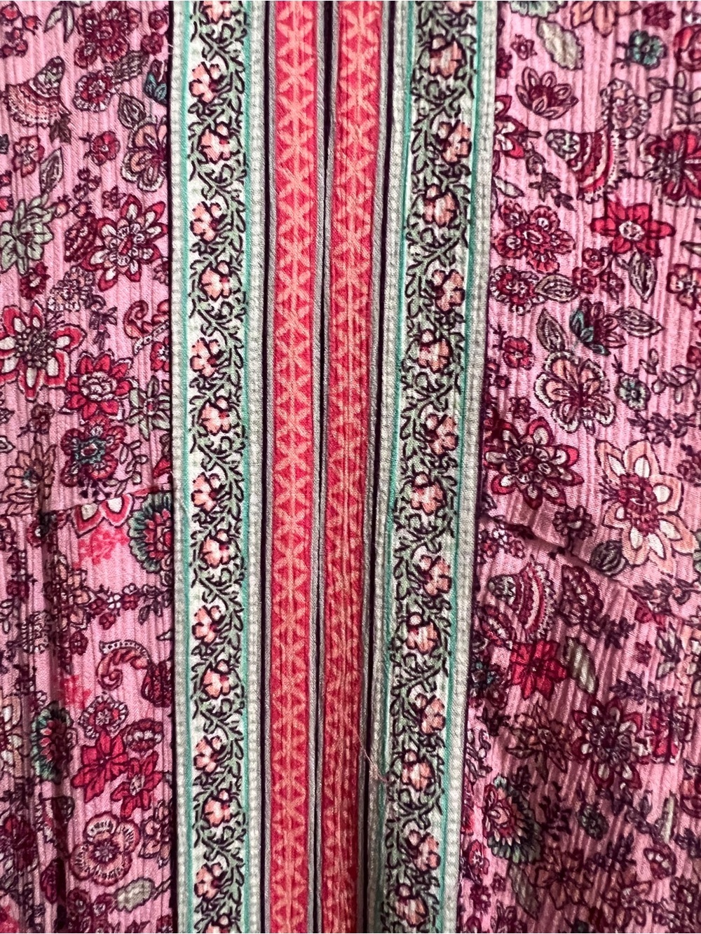 J Jill Pink Floral Sleeveless V-Neck Maxi Dress size Large - Picture 4 of 7